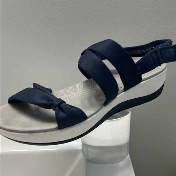 Clarks Shoes - Clarks Blue and White Sandals with Minimalist Design